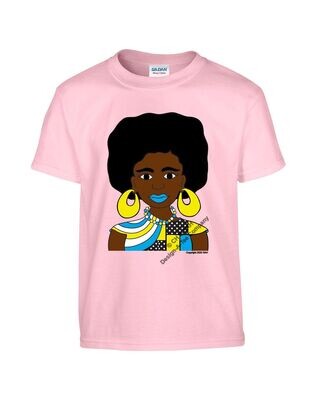 Graphic tee for ladies, girls, kids & adults, Naturally Me African American Girl Rocking Afro,