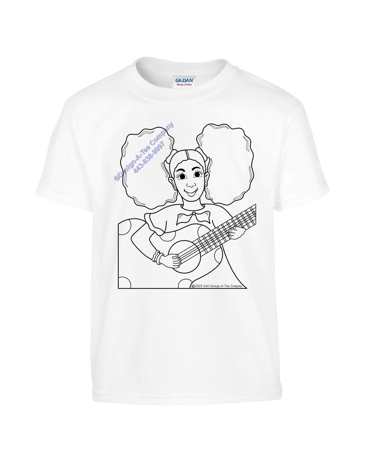 Guitar Girl, African American Girl, Paint party, art kit, art lesson