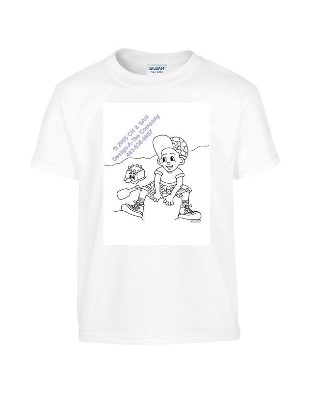 T-shirt paint party for kids, art kits, summertime fun Boy Playing in the Sand on Beach