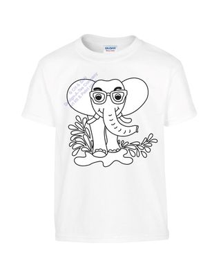 T-shirt art kit, T-shirt paint party, Kids, children, Cartoon Elephant, Birthday fun,