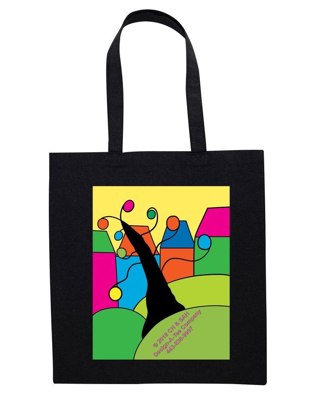 Abstract Landscape Canvas Tote Bag, Abstract Landscape Canvas Tote Bag,