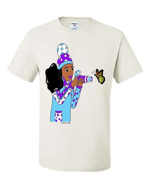 Girls Ladies  Graphic t-shirt, Photographer Girl Polka Dots with Butterfly