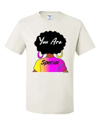 Naturally Me, You Are Special, African American Girl Afro T-Shirt