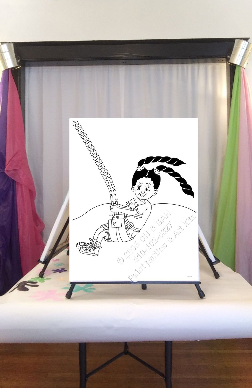 Art parties for kids, Girl on Swing At The Park