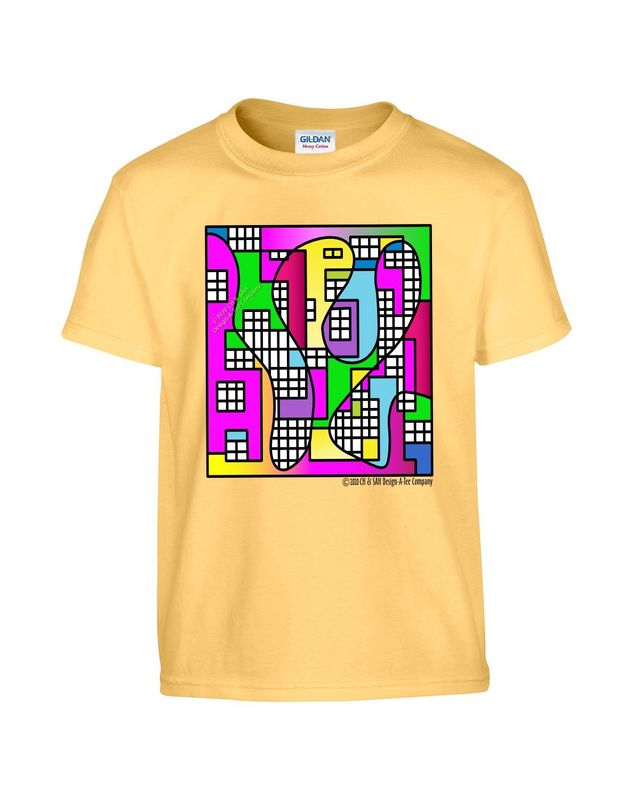 Heart of the City graphic tee, short sleeve, crewneck, cotton, abstract art,