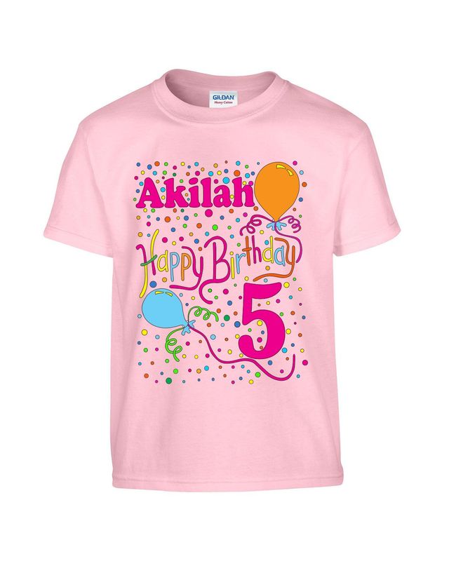 Kids Happy Birthday Graphic t shirts, Party shirts, balloon