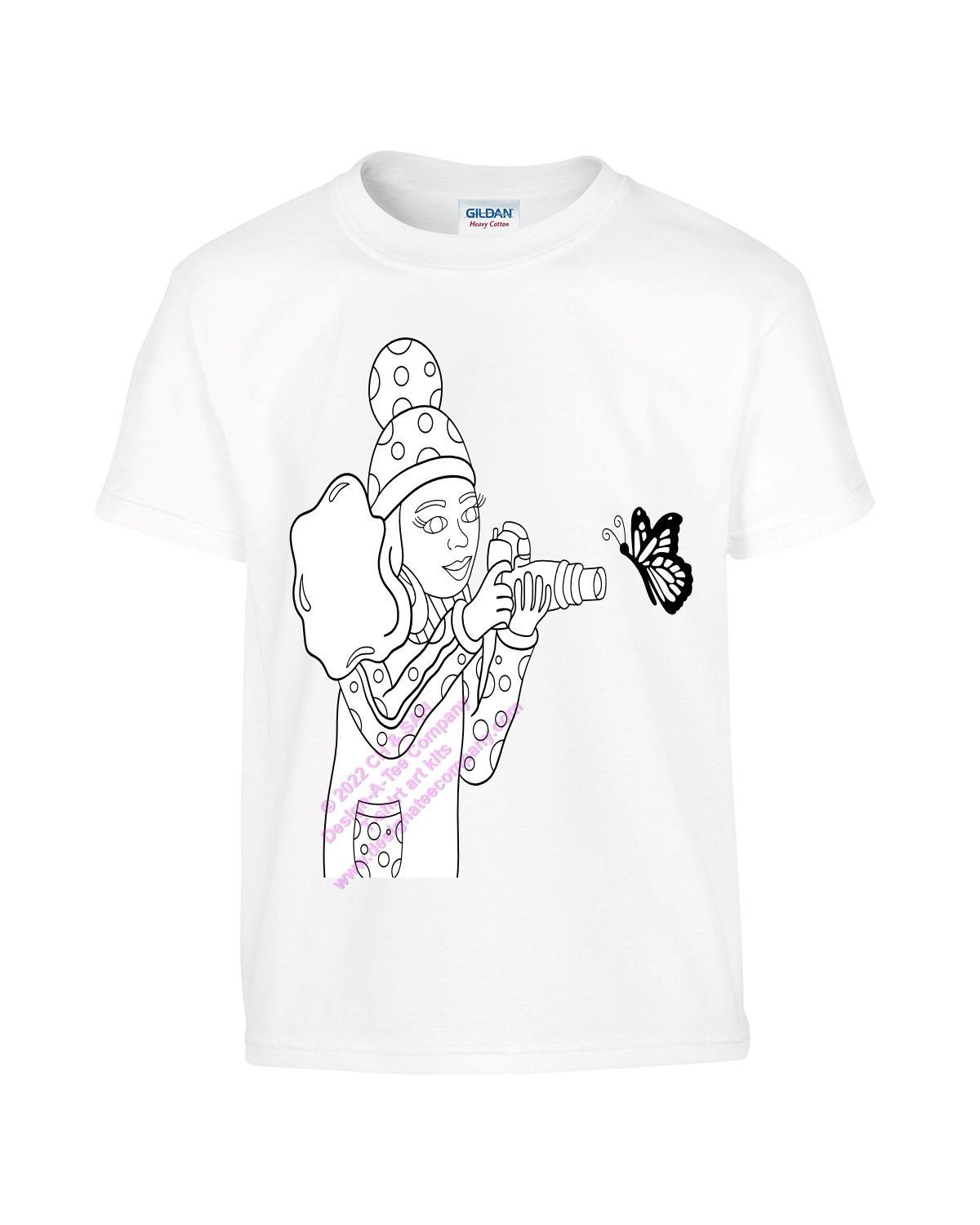 DIY Colorful kids fabric paint T-shirt or Tote bag Art Painting fun Butterfly Camera Photographer Girl Polka Dots Art Kit