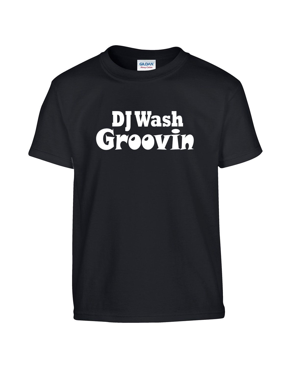 DJ Wash Groovin in White on Short Sleeve T-shirt
