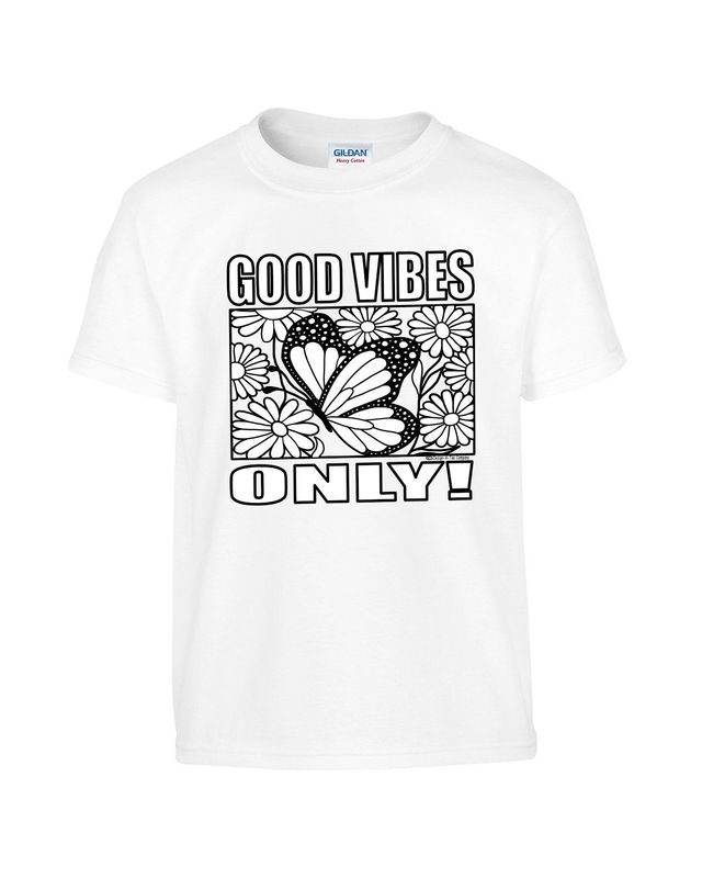 Graphic t-shirt, Good Vibes Only,  Crew neck, shirt, Graphic tee, Unisex