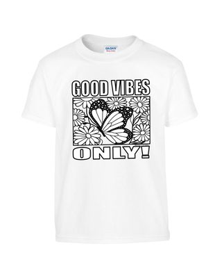 Graphic t-shirt, Good Vibes Only,  Crew neck, shirt, Graphic tee, Unisex
