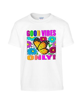Graphic t-shirt, Good Vibes Only,  Crew neck, shirt, Graphic tee, Unisex