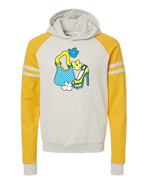 Shopping Therapy shirt| NuBlend Varsity Color-block Raglan Hooded Sweatshirt Bags & Shoes
