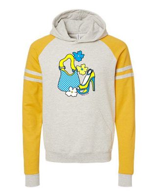 Shopping Therapy shirt| NuBlend Varsity Color-block Raglan Hooded Sweatshirt Bags & Shoes