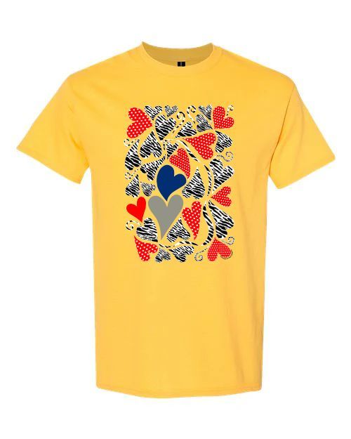 Love is in the Heart graphic t shirt for the whole family, Gildan Jerzee cotton polyester