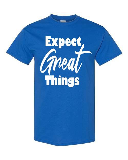 Encouraging Uplifting T-shirt Expect Great Things, Graphic Tee, Short sleeve,