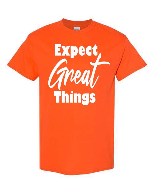 Encouraging Uplifting T-shirt Expect Great Things, Graphic Tee, Short sleeve,