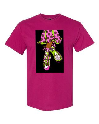 Melanin Ballerina Pop Art Tee- Polka-Dots & High-Tops Melanin Ballerina Pop Art Tee- Polka-Dots & High-Tops