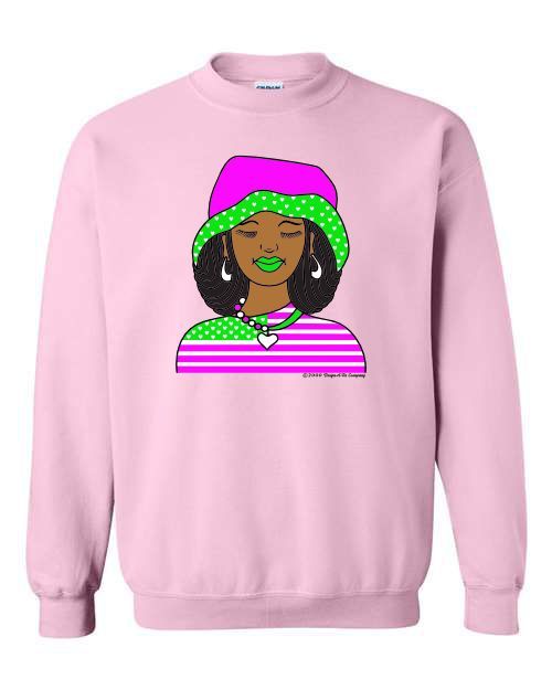 Pink & Green Floppy hat girl with hearts & stripes apparel Pink & Green Floppy hat girl with hearts & stripes apparel