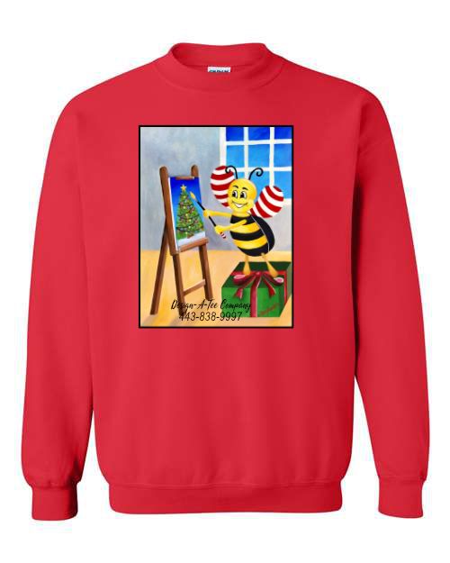 Christmas bumblebee painting a Christmas tree apparel