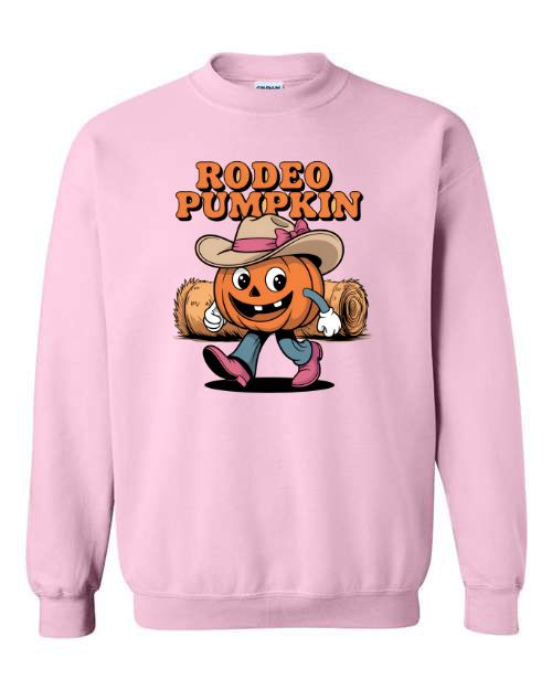 Rodeo Pumpkin with Cowgirl hat with pink bow wearing pink boots graphic apparel Rodeo Pumpkin with Cowgirl hat with pink bow wearing pink boots graphic apparel