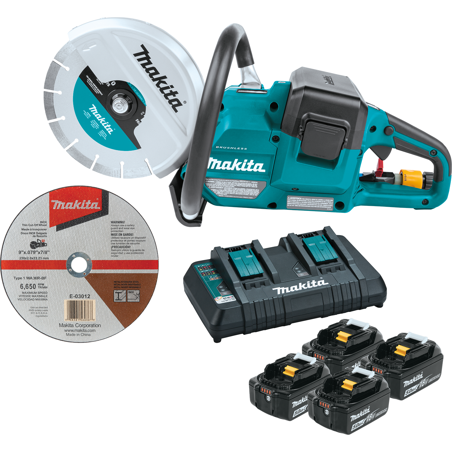XEC01PT1 36V 9&#39;&#39; POWER CUTTER KIT (4) 5Ah BATTERIES