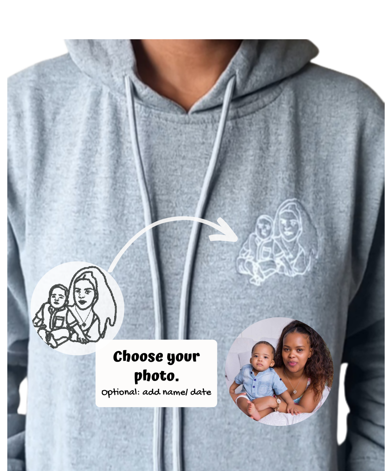 Custom Embroidery Picture Hoodie