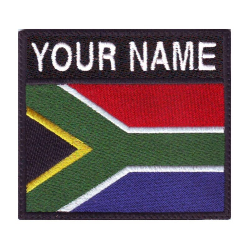 Personalized Embroidered South African Flag Patch | Show Your National Pride with Your Name
