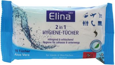 3er Packung Hygiene Tücher 15er 2 in 1, 20x12 cm