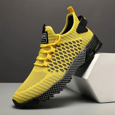 Hochleistungs atmungsaktive Mesh-Sneaker in Gelb  Größe 39,5 - MP1249027