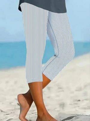 Damen Caprihose gestreift EL1820005