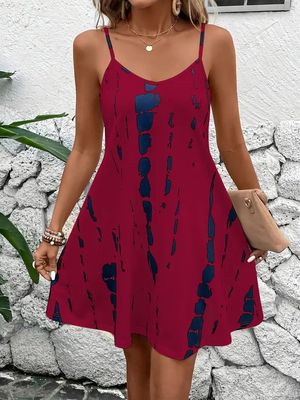 Strickstoff-Kleid mit Spaghettiträgern HW213581
