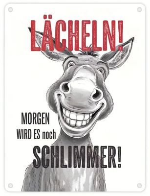 Bitte lächeln Sprücheschild 10.27-1