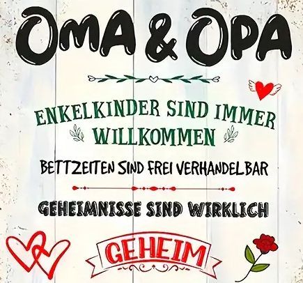 OMA UND OPA Sprücheschilder