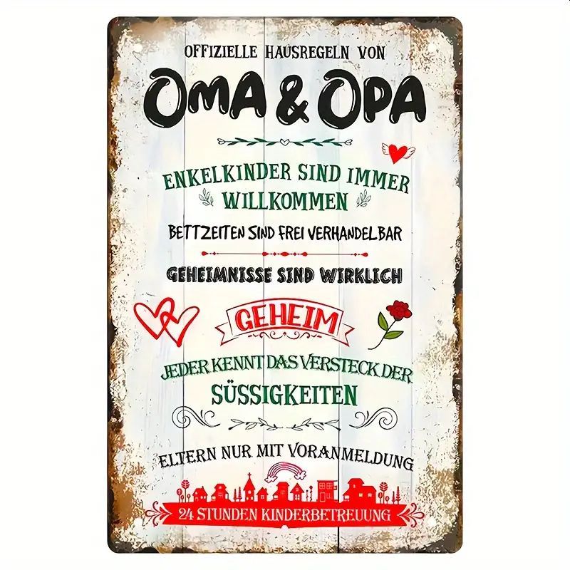 Oma &amp; Opa Regeln Sprücheschild  VL122881