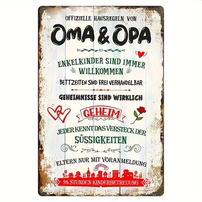 Oma &amp; Opa Regeln Sprücheschild  122881LV