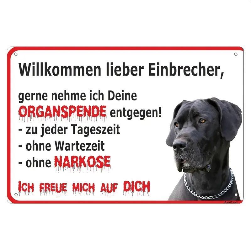 Dogge Einbrecher Sprücheschild  VB489584