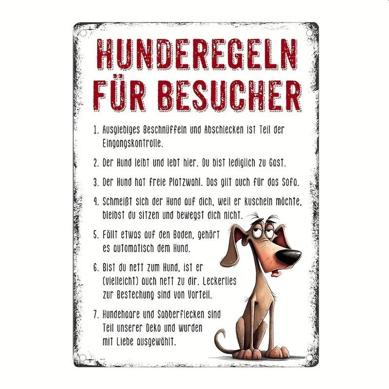 Besucher-Regeln Hund  Sprücheschild WD799106