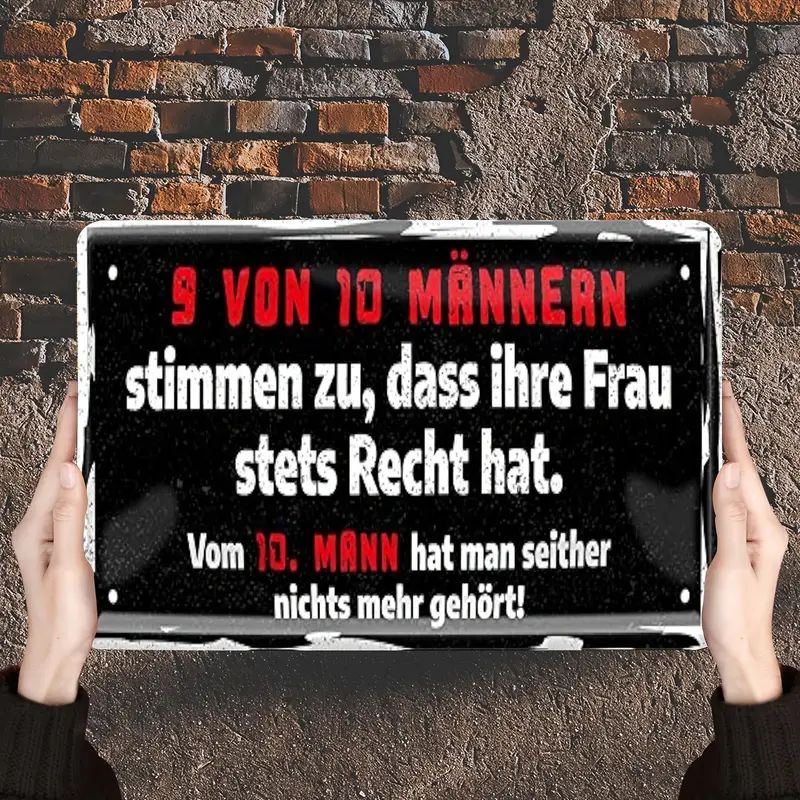 Sprücheschild 9 von 10 Männern 702271EE