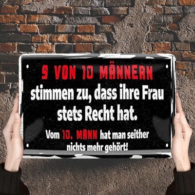 Sprücheschild 9 von 10 Männern 702271EE