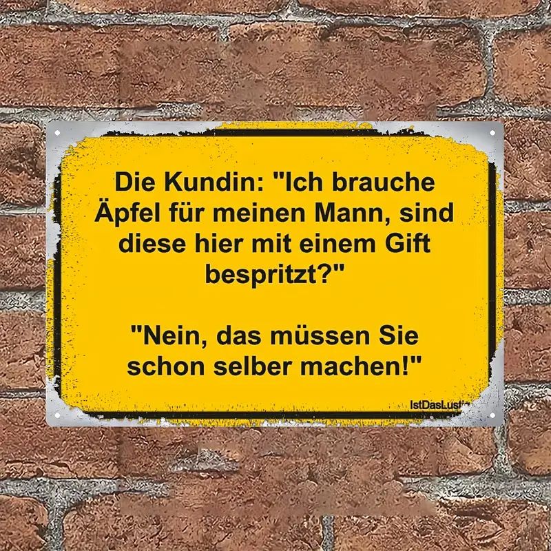 Sprücheschild Äpfel für meinen Mann 1104565LD