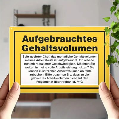 Gehaltsvolumen Sprücheschild 2020870WF