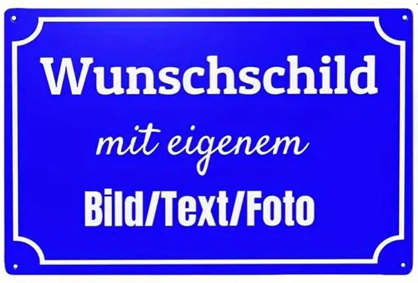 Metallschild mit deinem Foto/Logo/Text