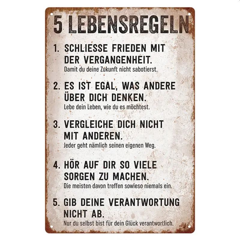 Sprücheschild Lebensregeln 1958585BH