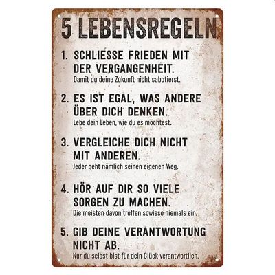 Sprücheschild Lebensregeln 1958585BH