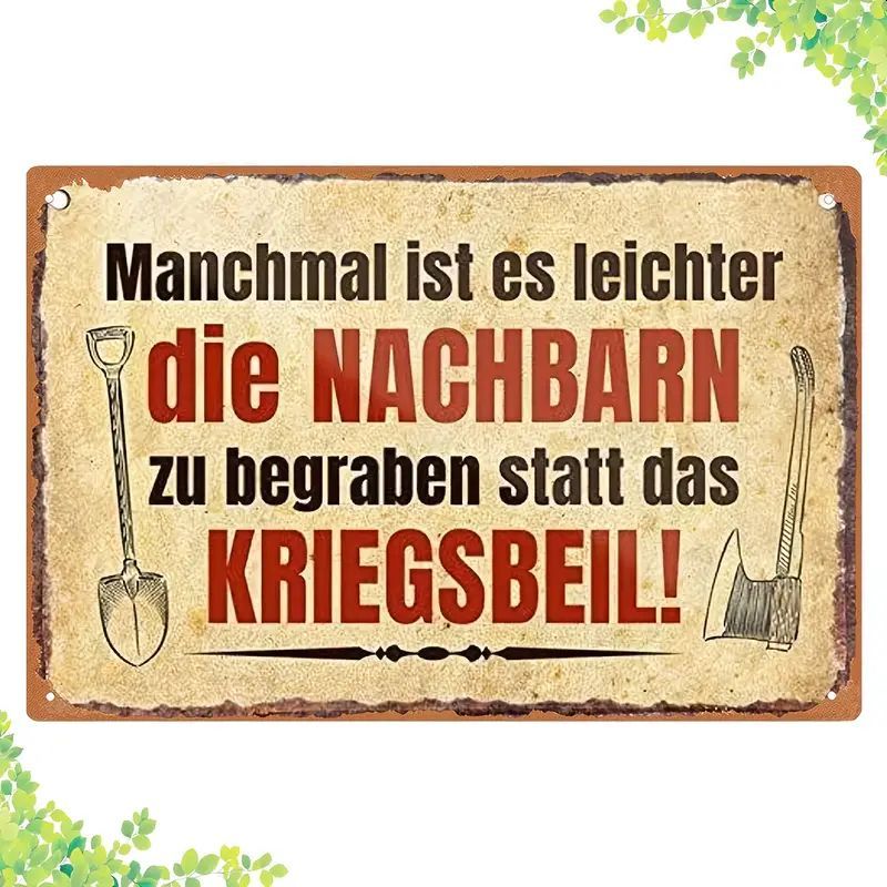 Sprücheschild Nachbarn Kriegsbeil 3483191PM
