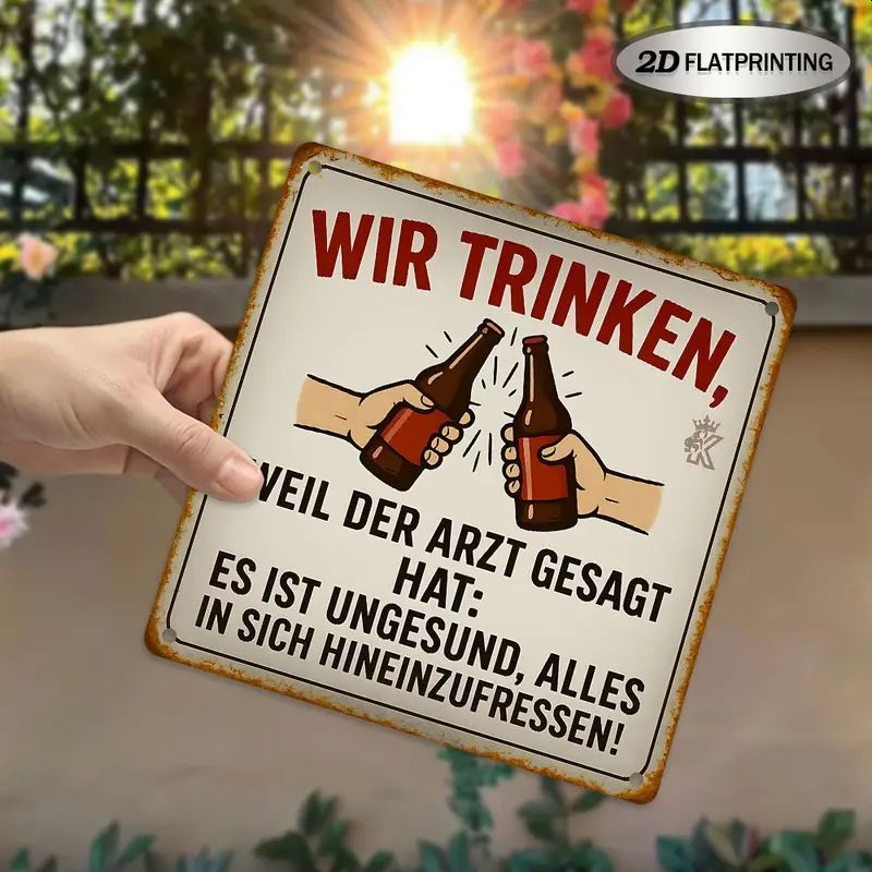 Sprücheschild Wir trinken 3071154GL