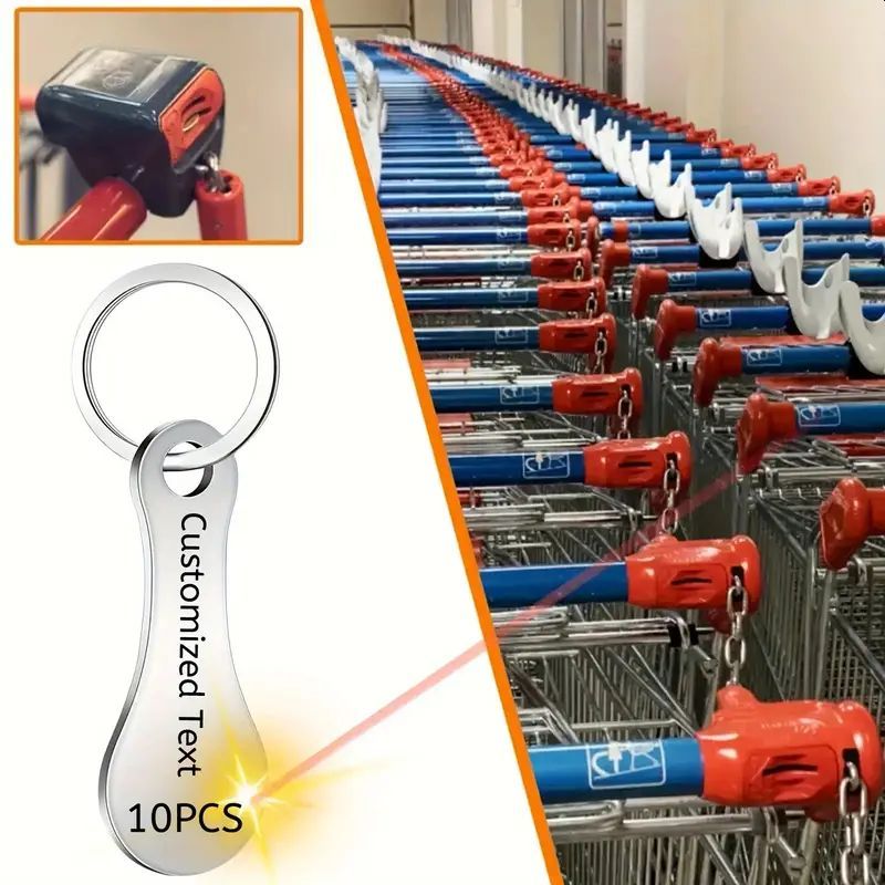 10 Stück Schlüsselanhänger und Einkaufswagen-Chips 6591091DD
