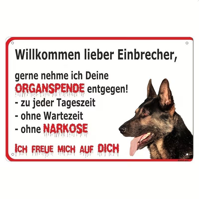 Schäferhund Warnung Sprücheschild 3457133JR
