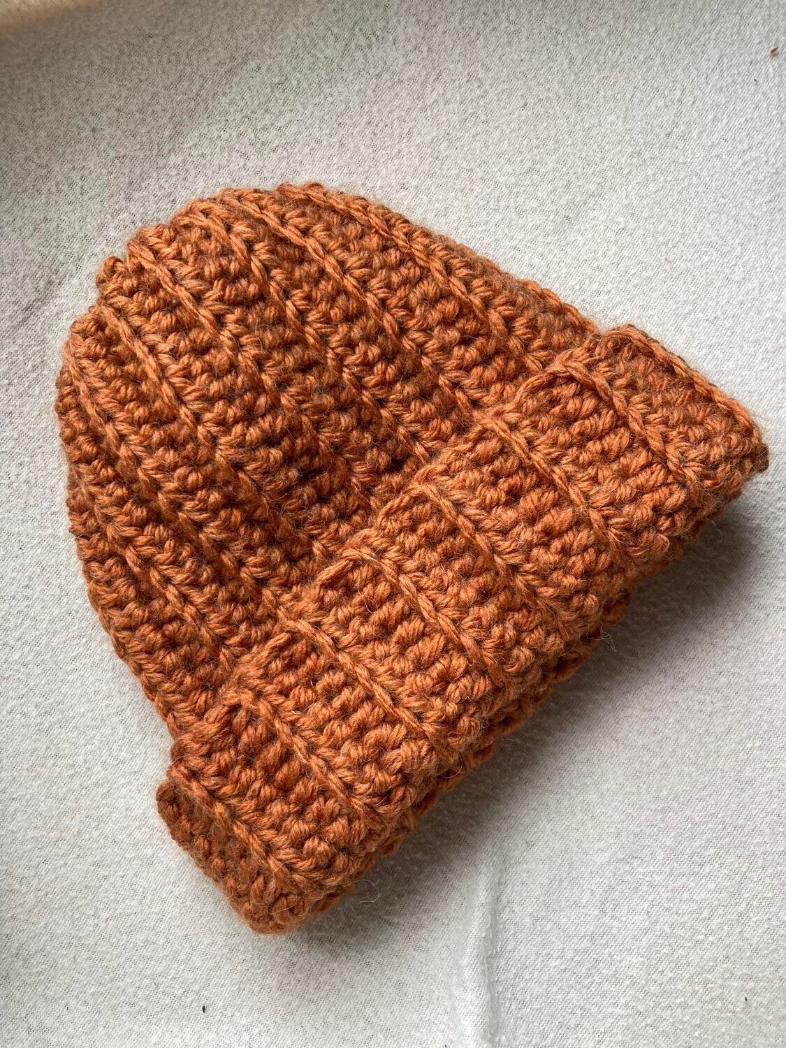 Chunky terracotta beanie