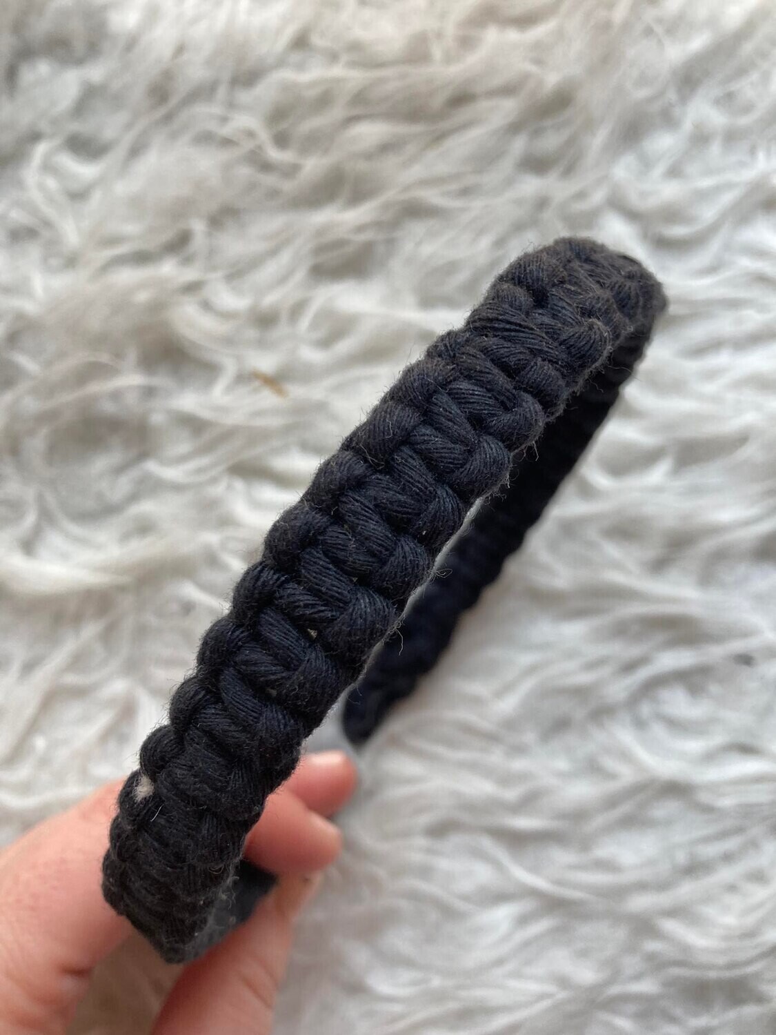 Fekete Makramé hajpánt/ Black Macrame headband